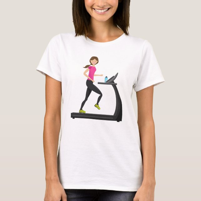 T-shirt Bonne Fille Courir Sur Un Tapis Illustration (Devant)