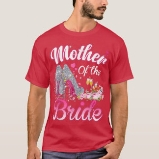 T-shirt Bonne Fleur Mariage Mère De La Chaussure Rose Mari