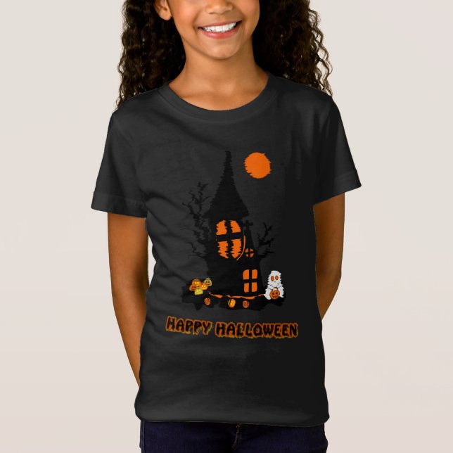 T-shirt Bonne Halloween Fille (Devant)