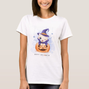 T-shirt Bonne Halloween jolie sorcière Kitty