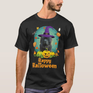 T-shirt Bonne Halloween Terre-Neuve Chien Citrouille sorci
