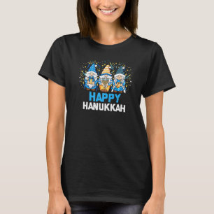T-shirt Bonne Hanoukka 2022 Trois Gnome Menorah Dreidel Co