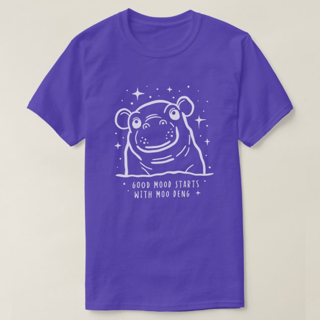 T-shirt Bonne humeur avec Moo Deng Cute Hippo (Design devant)