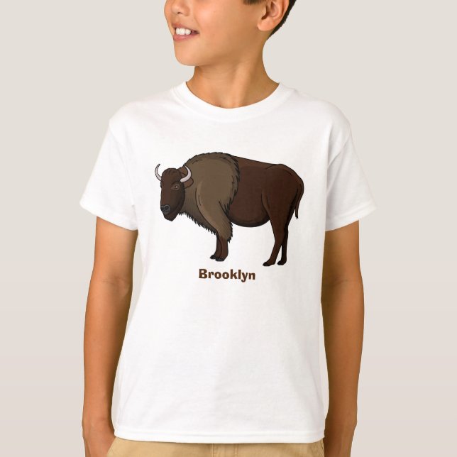 T-shirt Bonne illustration de bison américain (Devant)