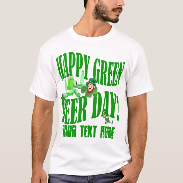 T-shirt Bonne journée de bière verte (Devant)