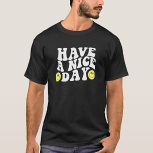 T-shirt Bonne Journée Mignon Sourire Jaune Visage Souriant