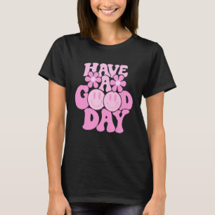 T-shirt Bonne Journée Retro Sourire Visage esthétique tend