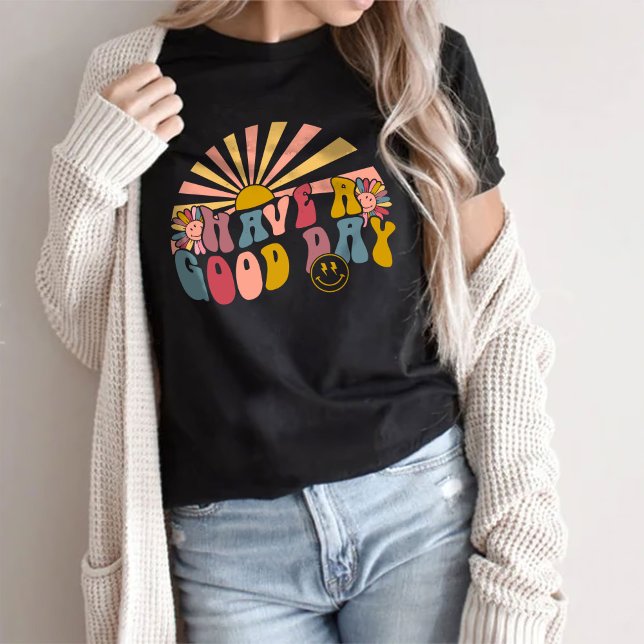 T-shirt Bonne journée - Unisex Tee - noir ou gris (Créateur téléchargé)