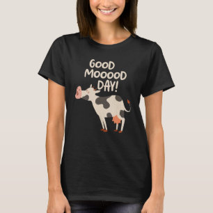 T-shirt Bonne journée vache visage moo mignon vache humeur