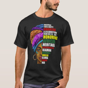 T-shirt Bonne Kwanzaa Femmes Africaines Célébration Kwanza