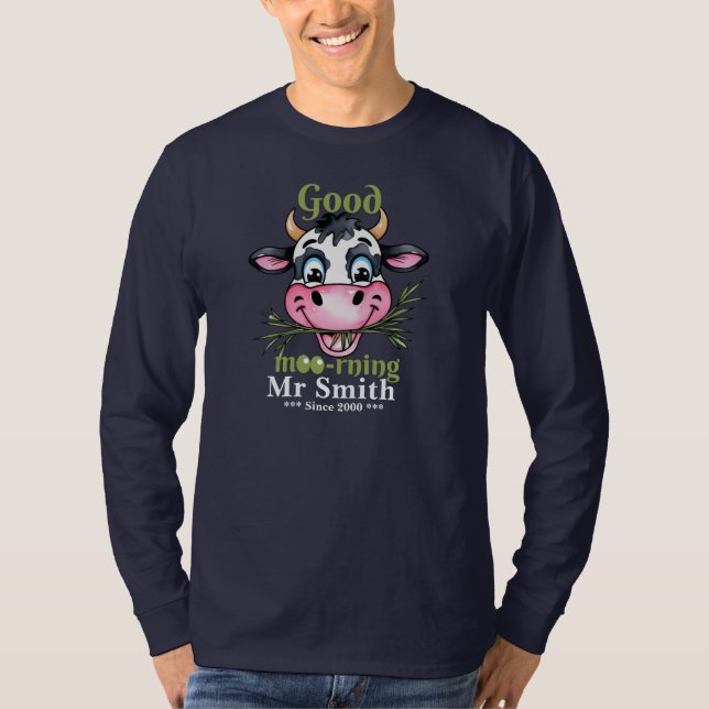 T-shirt Bonne Matinée Drôle Vache (Devant)