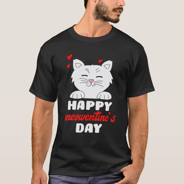 T-shirt Bonne Meowentines Day Mignonnes Amoureux de les ch (Devant)