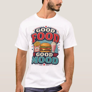 T-shirt Bonne nourriture bonne humeur rétro diner