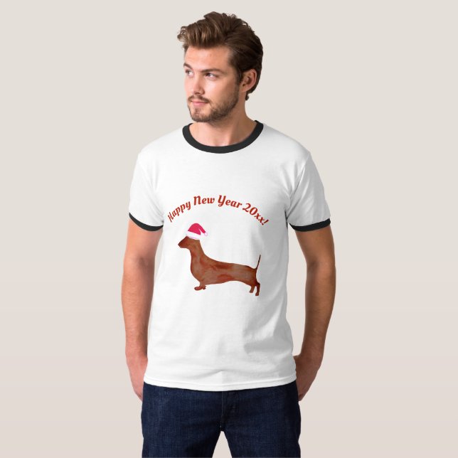 T-shirt Bonne nouvelle année Amoureux des chiens chemise h (Devant entier)