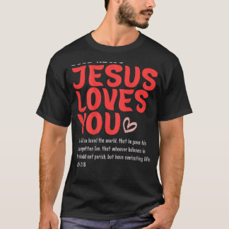 T-shirt Bonne Nouvelle Jésus t'aime Message chrétien Bible