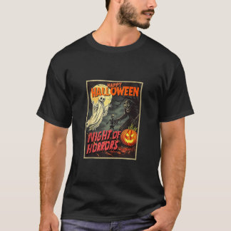 T-shirt Bonne nuit d'Halloween des horreurs Retro Vintage