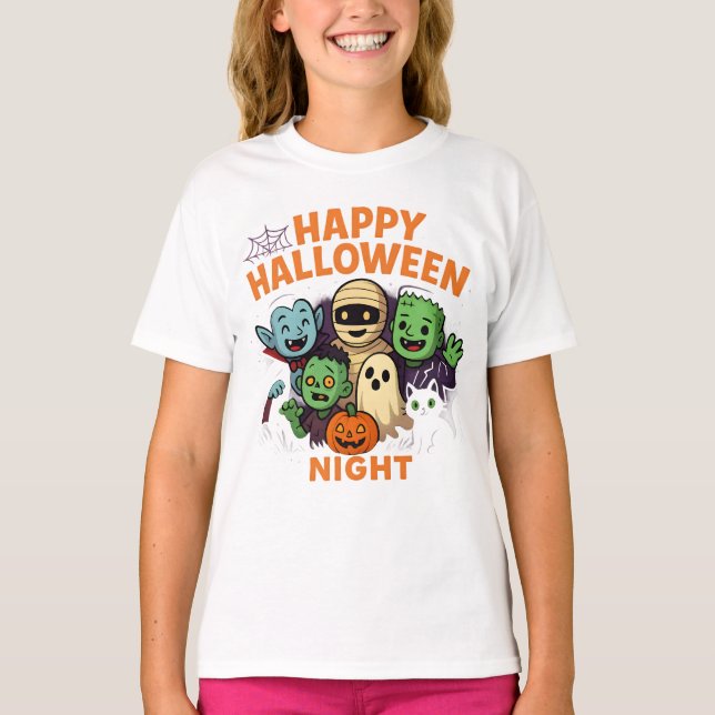 T-shirt Bonne nuit d'Halloween Unisex Vêtements Homme Femm (Devant)