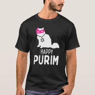 T-shirt Bonne Purim Costume Idée Chat Hébreu Juif Vacances