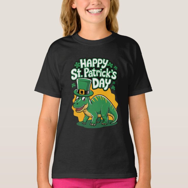 T-shirt Bonne Saint Patrick avec dino (Devant)