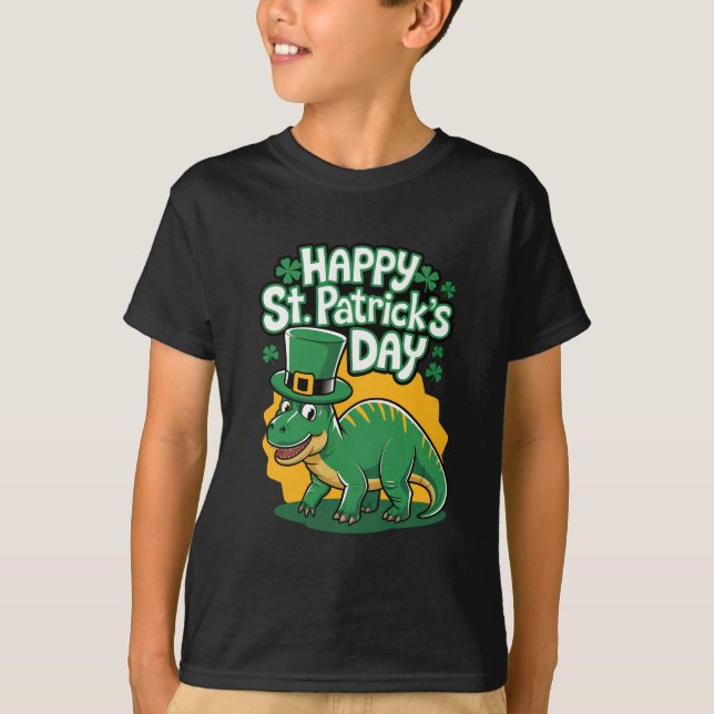 T-shirt Bonne Saint Patrick avec dino (Devant)