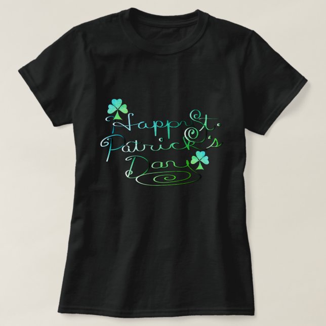 T-shirt "Bonne Saint Patrick's Day" écrit à la main avec d (Design devant)