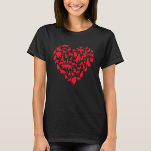 T-shirt Bonne Saint Valentin Chat Amour Coeur Hommes Femme