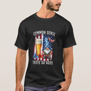 T-shirt Bonne Sensation Gnome Bière du 4 Juillet a si Bon
