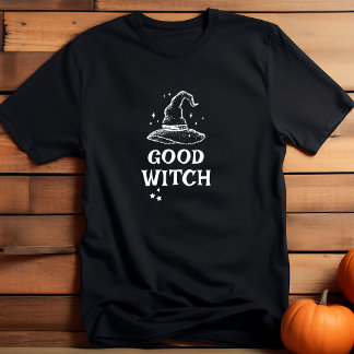 T-shirt Bonne sorcière noir et blanc Halloween femmes