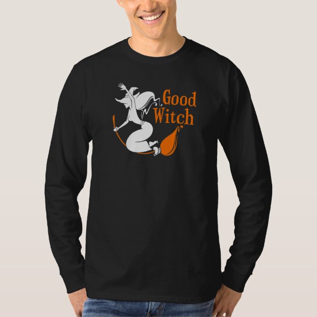 T-shirt Bonne Sorcière Volant Sur Broomstick (Devant)