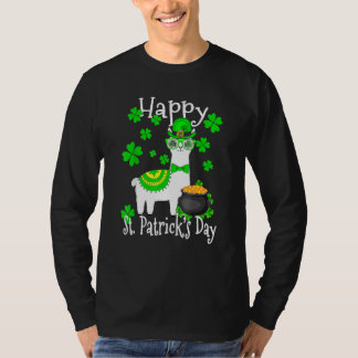 T-shirt Bonne St Patrick's Day Cute Llama Shamrock irlanda