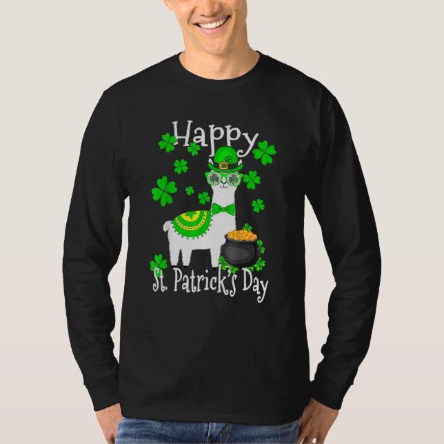 T-shirt Bonne St Patrick's Day Cute Llama Shamrock irlanda (Devant)