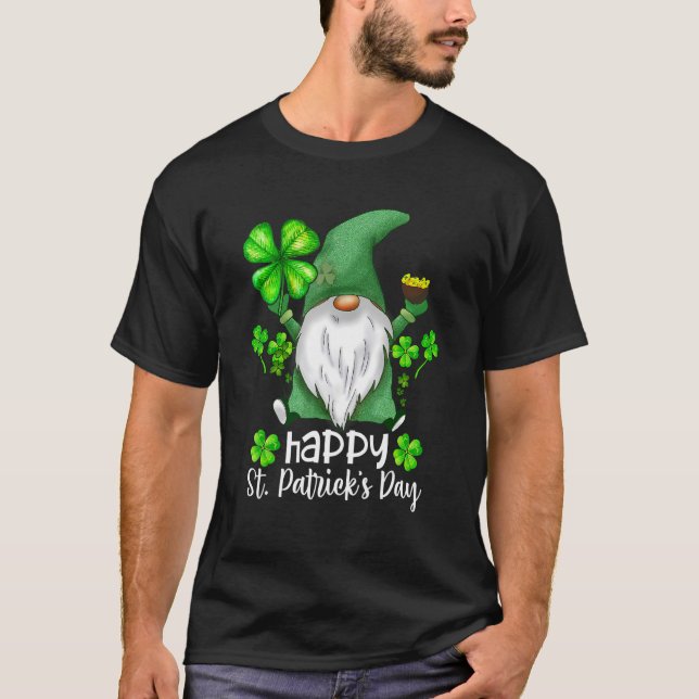 T-shirt Bonne St Patrick's Day Gnome Shamrock mignon (Devant)