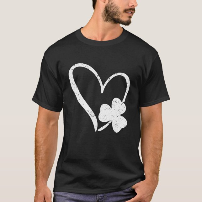 T-shirt Bonne St Patrick's Day Irlandais Shamrock Heart Fa (Devant)