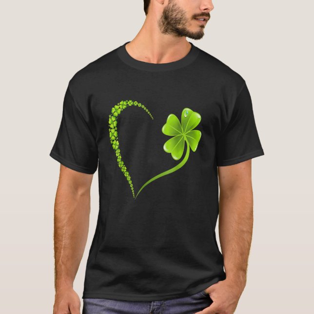 T-shirt Bonne St Patrick's Day Irlandais Shamrock Heart Fa (Devant)