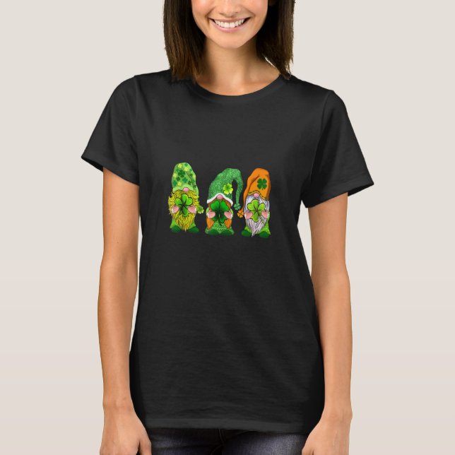 T-shirt Bonne St Patrick's Day Trois Gnomes Shamrock (Devant)