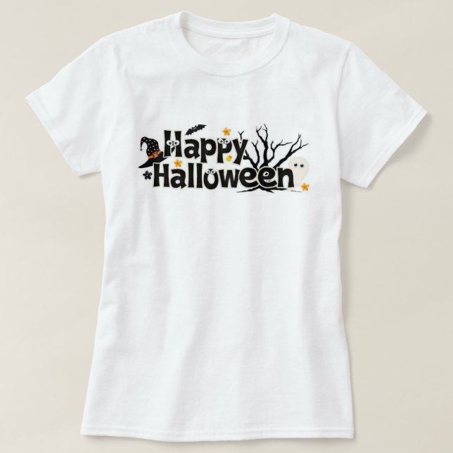 T-shirt Bonne typographie d'Halloween (Design devant)