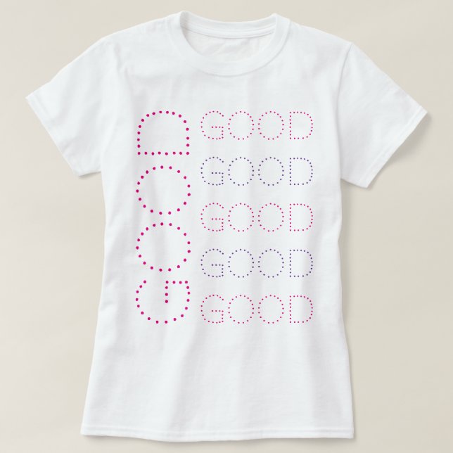 T-shirt BONNE Typographie Rose Et Lavande Chic Dotée (Design devant)