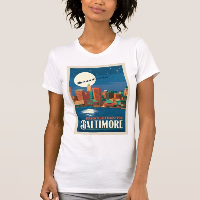 T-shirt Bonnes Fêtes de Baltimore (Devant)