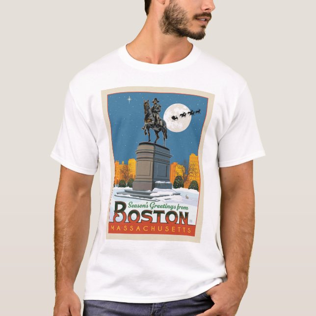 T-shirt Bonnes Fêtes De Boston Common ! (Devant)