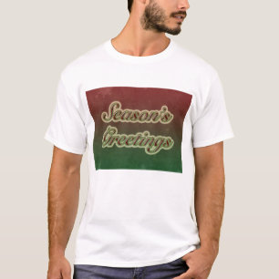 T-shirt Bonnes Fêtes en texte rouge et vert