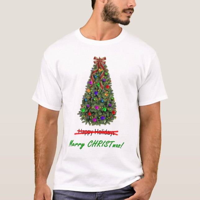 T-shirt Bonnes fêtes pièce en t du Joyeux Noël w/Tree de (Devant)