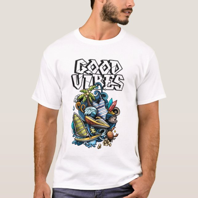 T-shirt bonnes vibrations  (Devant)