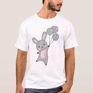 T-shirt Bonnet mouches Ballons au-dessus de mignons animau