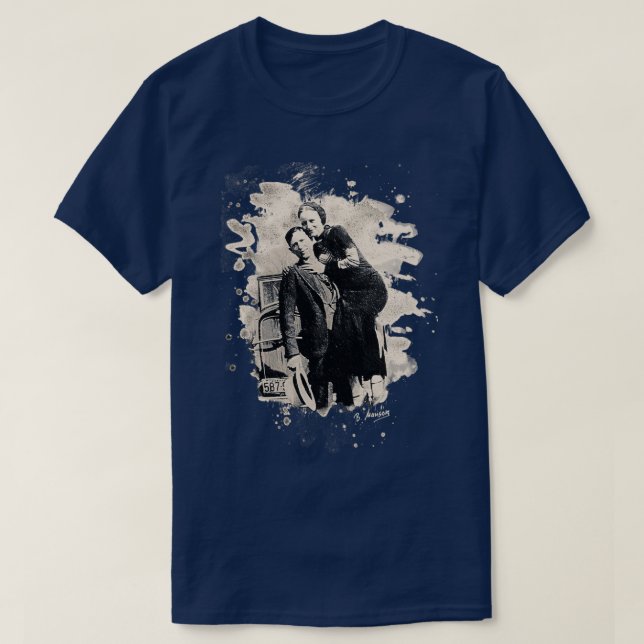 T-shirt Bonnie amp Clyde apparence blanchie (Design devant)