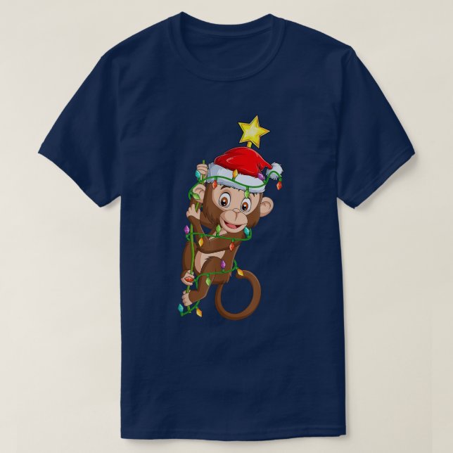 T-shirt Bonobo Éclairage Xmas Arbre Correspondance Bonobo  (Design devant)