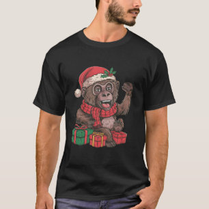 T-shirt Bonobo Lover Noël Noël Père Noël Bonobo Noël