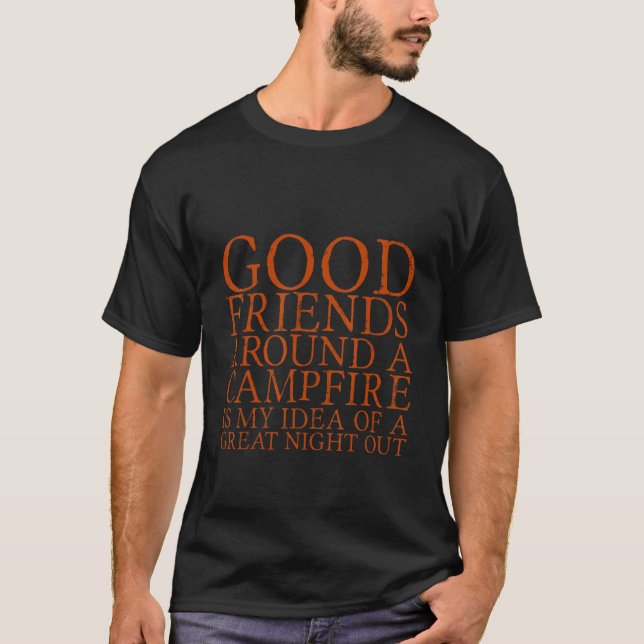 T-shirt Bons Amis Autour D'Un Feu De Campagne (Devant)