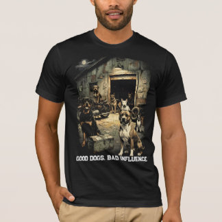 T-shirt Bons Chiens Mauvaise Influence Graphique de Chien 