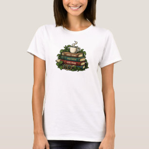 T-shirt Bons Livres Bon Café Bonne Humeur Lecteur Cosy