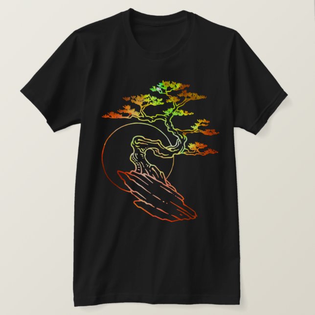T-shirt Bonsai Abstraite idée de cadeau d'art artistique j (Design devant)